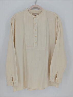 Scully RangeWear RW218 Mens XL Ivory Pleated Bib Band Collar Western Shirt